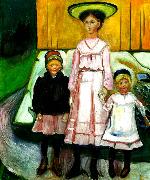 Edvard Munch tre barn oil painting on canvas